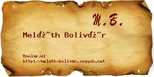Meláth Bolivár névjegykártya